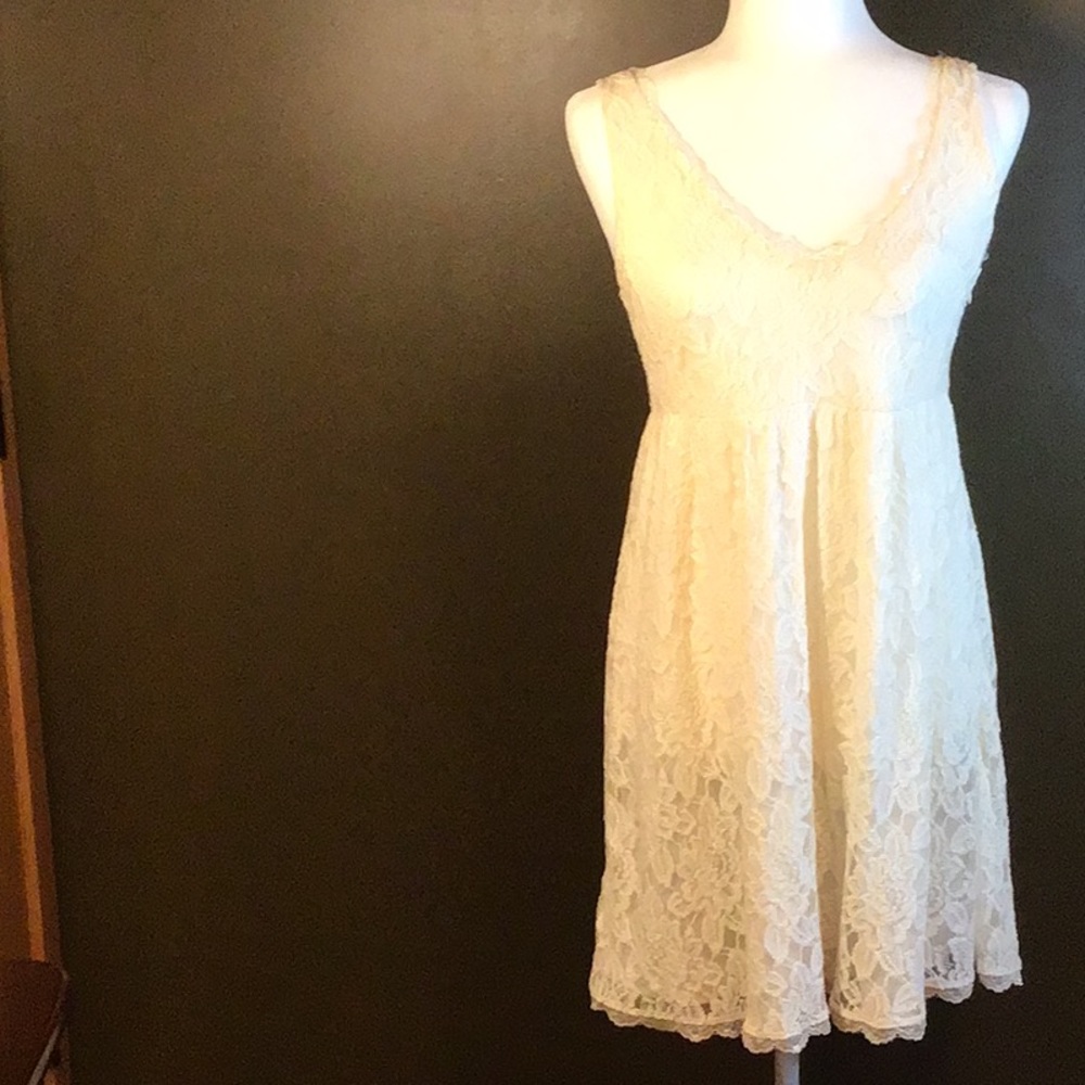 Ivory Lace Dress, Backless! Size 4